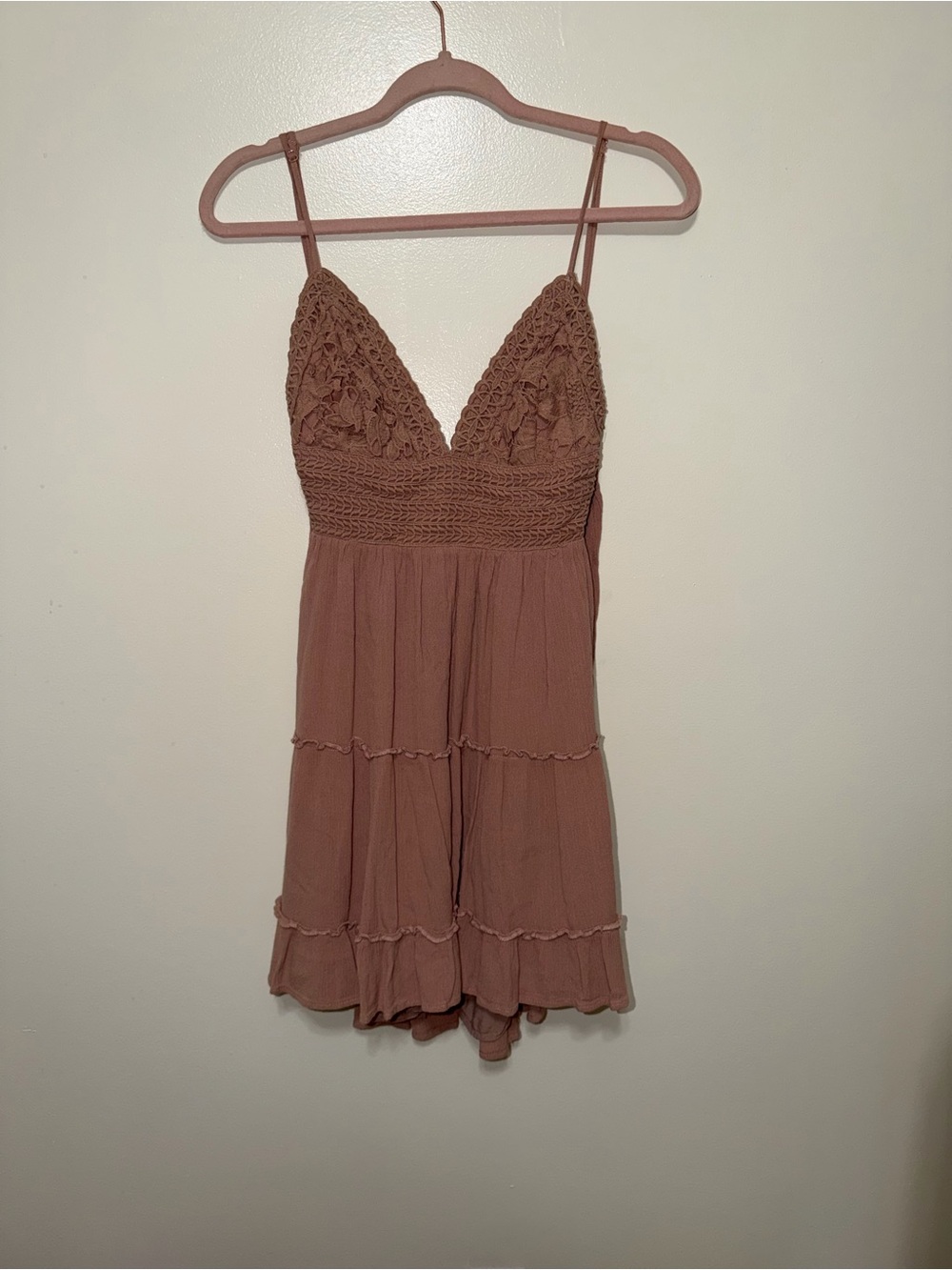 ILLA ILLA Blush Mini Dress with Crochet Bodice